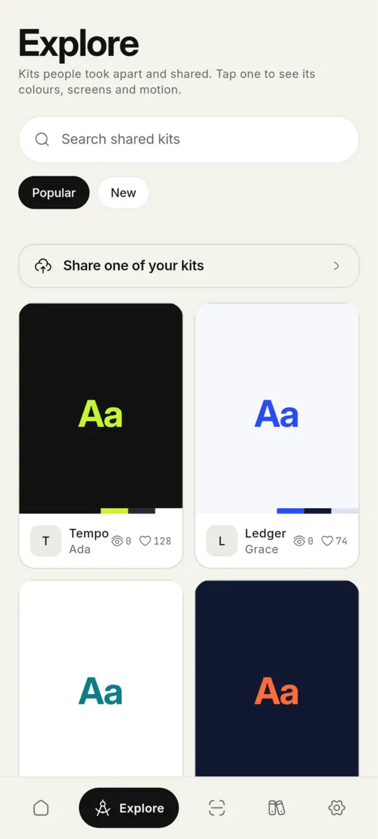 Explore: kits other people shared